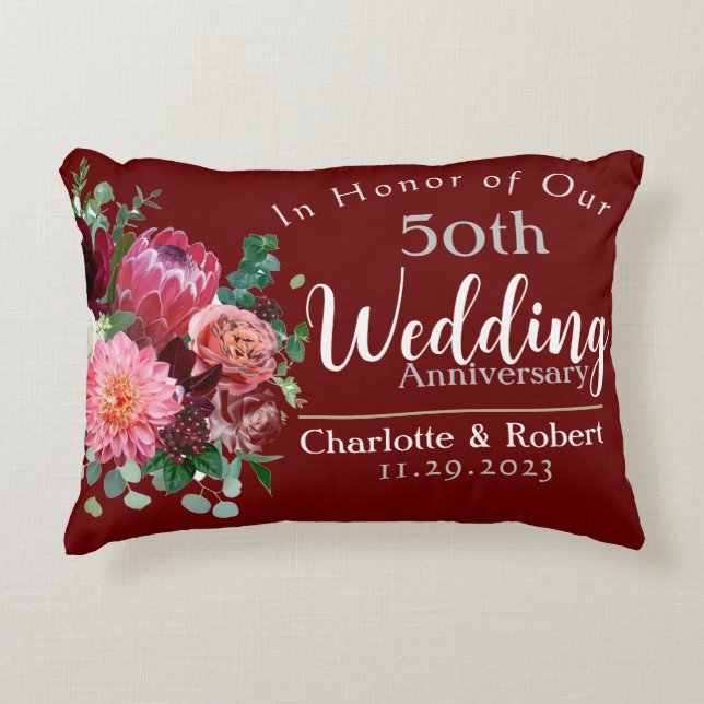 50. Hochzeitstag Dekokissen (Vorderseite)