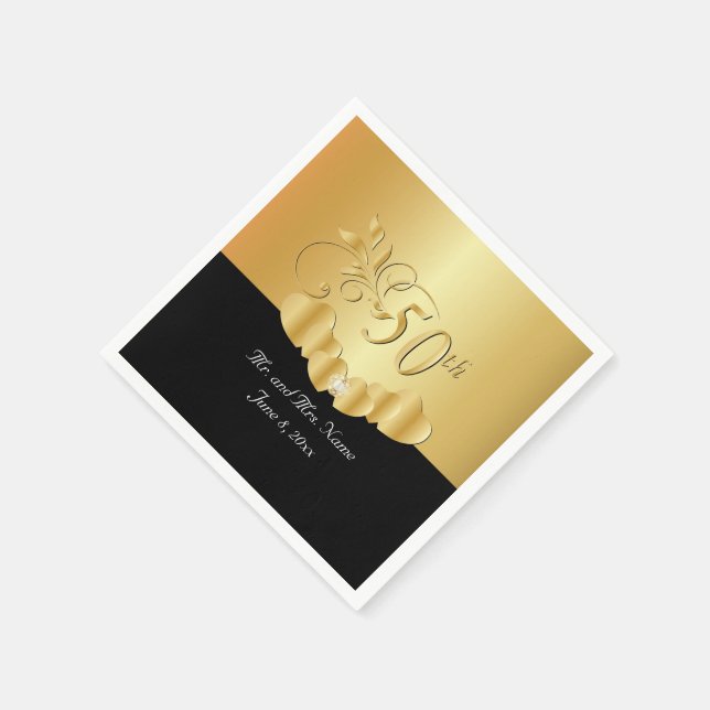 50. Hochzeitstag | DIY Text Serviette (Ecke)