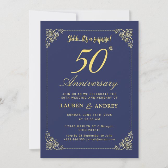50. Hochzeitstag Einladung (Vorderseite)