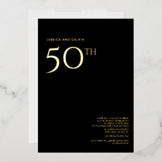 50. Hochzeitstag Einladung Black & Gold