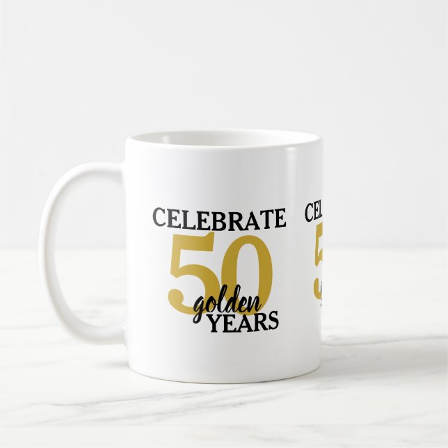 50. Hochzeitstag Feier 50 Goldene Jahre Kaffeetasse (Links)
