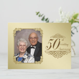 50. Hochzeitstag Foto-Einladungskarte Einladung
