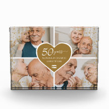 50. Hochzeitstag Foto Gold Glitzer Herz