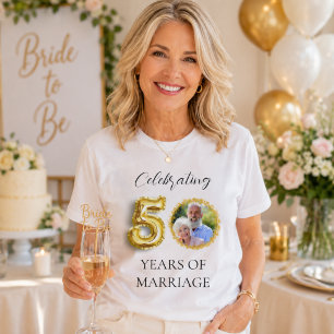 50. Hochzeitstag Foto Gold T-Shirt