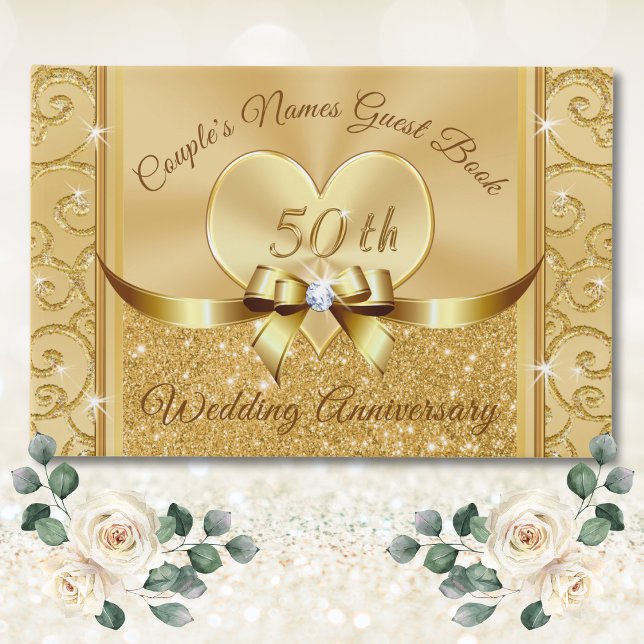 50. Hochzeitstag Gästebuch Personalisiert (50th Wedding Anniversary Guest Book. Golden anniversary guest book. 50th anniversary guest book.)
