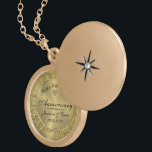 50. Hochzeitstag Gold & Diamanten Silber Medaillon<br><div class="desc">Eleganter glücklicher 50. Hochzeitstag,  Gold und Diamanten mit schwarzem,  individualisierbarem Text.</div>