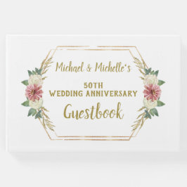 50. Hochzeitstag Gold Floral Gästebuch