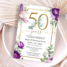 50. Hochzeitstag Gold Lila Peony