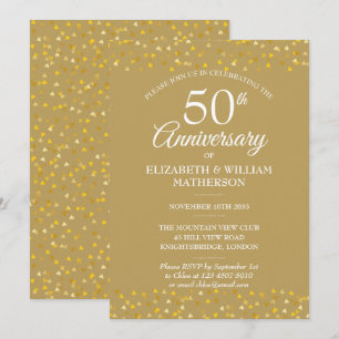 50. Hochzeitstag Golden Hearts Einladung