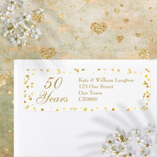 50. Hochzeitstag Golden Hearts Konfetti