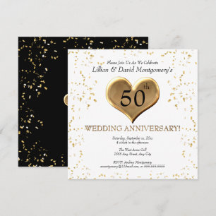 50. Hochzeitstag, Golden, Paarnamen Einladung