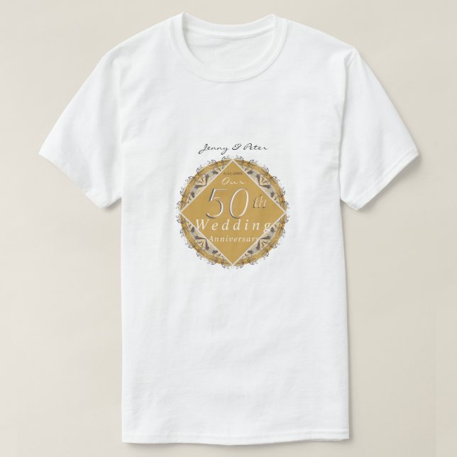 50. Hochzeitstag Goldener T - Shirt (Design vorne)