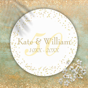 50. Hochzeitstag Goldstaub Konfetti Runder Aufkleber