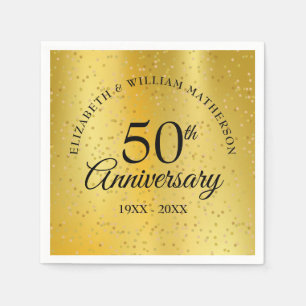 50. Hochzeitstag Goldstaubtroil Serviette