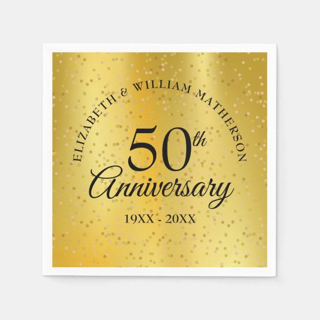 50. Hochzeitstag Goldstaubtroil Serviette (Vorderseite)
