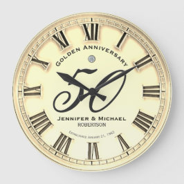 50. Hochzeitstag Große Wanduhr
