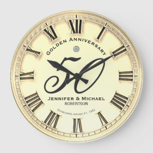50. Hochzeitstag Große Wanduhr
