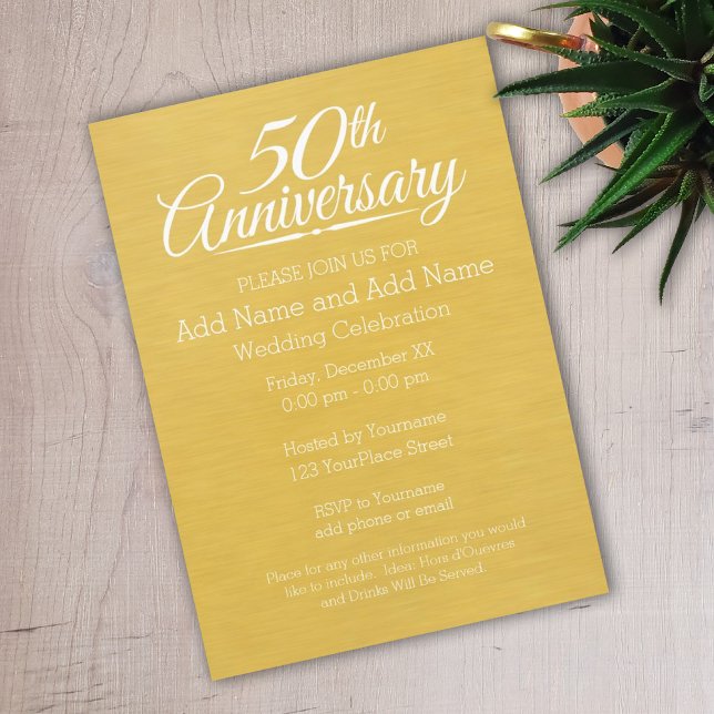 50. Hochzeitstag Großer Druckgolden Einladung (Von Creator hochgeladen)