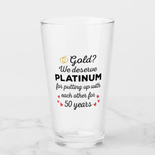 50. Hochzeitstag I - Gold Funny Couple Glas