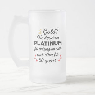 50. Hochzeitstag I - Gold Funny Couple Mattglas Bierglas