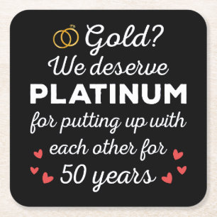 50. Hochzeitstag I - Gold Funny Couple Rechteckiger Pappuntersetzer