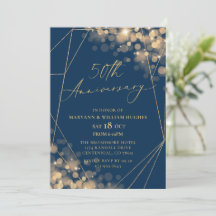 50. Hochzeitstag in Gold & Navy