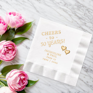 50. Hochzeitstag jubelt zwei Herzen Servietten Mit Folie