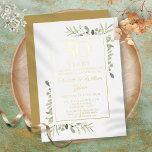 50. Hochzeitstag Jubiläum Aquarellgrün Gold Folieneinladung<br><div class="desc">Mit einer echten Goldfolie und einer zarten Aquarelllandschaft im Grünen kann diese elegante Jubiläumseinladung personalisiert werden mit einer besonderen 50-jährigen Jubiläumsfeier mit einem goldenen Hintergrund auf der Rückseite. Entwickelt von Thisisnotme©</div>
