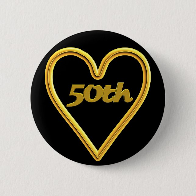 50. Hochzeitstag-Knopf Button (Vorderseite)