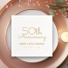 50. Hochzeitstag Modernes Script Gold Servietten Mit Folie