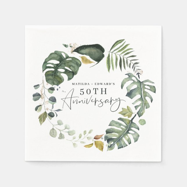 50. Hochzeitstag Party Serviette (Vorderseite)
