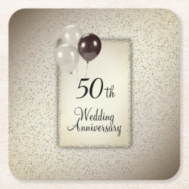 50. Hochzeitstag Rechteckiger Pappuntersetzer