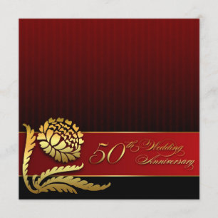 50. Hochzeitstag Rot golden Einladungen