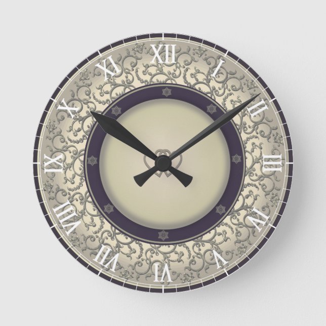50. Hochzeitstag Runde Wanduhr (Vorderseite)