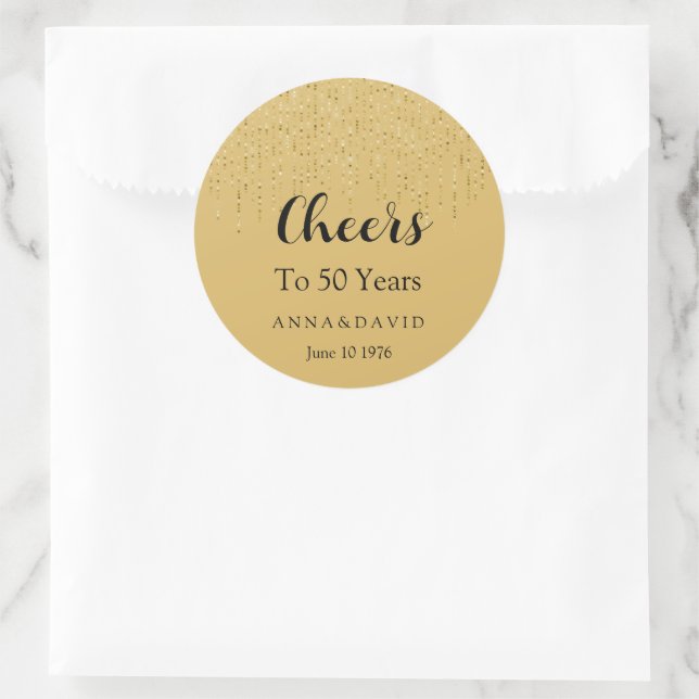 50. Hochzeitstag Runder Aufkleber (Tasche)
