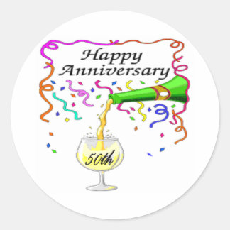 50. Hochzeitstag Runder Aufkleber