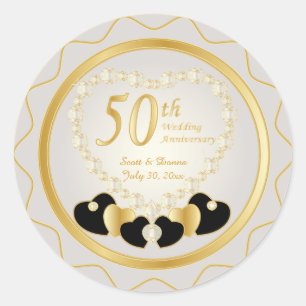 50. Hochzeitstag Runder Aufkleber