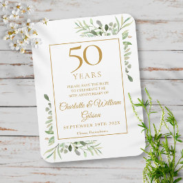 50. Hochzeitstag Save the Date Grüne Magnet