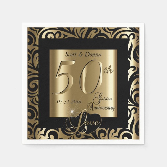50. Hochzeitstag Serviette (Vorderseite)