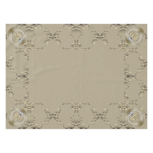 50. Hochzeitstag Tischdecke (Vorderseite (Horizontal))