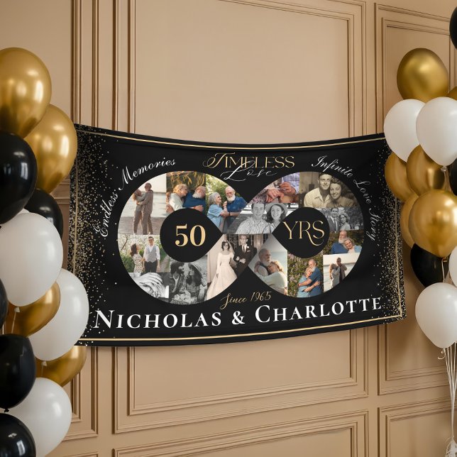 50. Hochzeitstag Unendlichkeit Foto Collage Banner (50th Wedding Anniversary Infinity Photo Collage Banner)