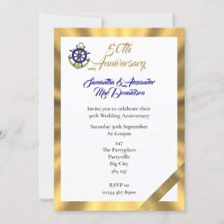 50. Hochzeitstag zum Thema Yachting Einladung