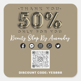 50%ige Preisnachlass bei QR CODE Sepia Gold Quadratischer Aufkleber