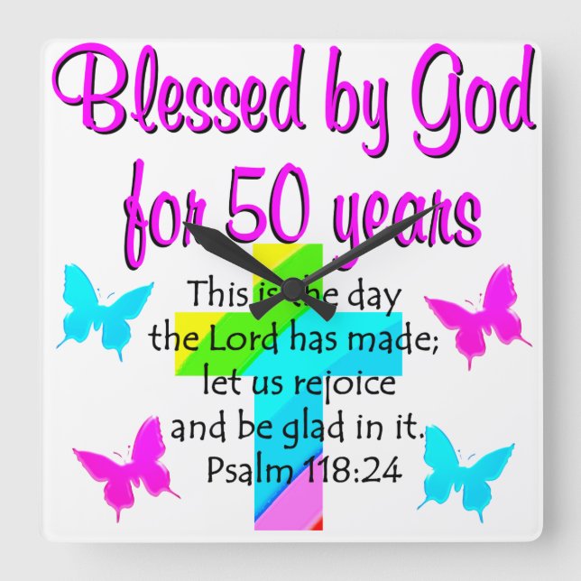 50 IHR ALTER PRAYER QUADRATISCHE WANDUHR (Vorderseite)