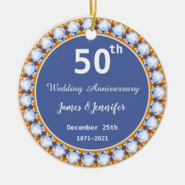 50. Individuelle Name zum Hochzeitstag Keramik Ornament