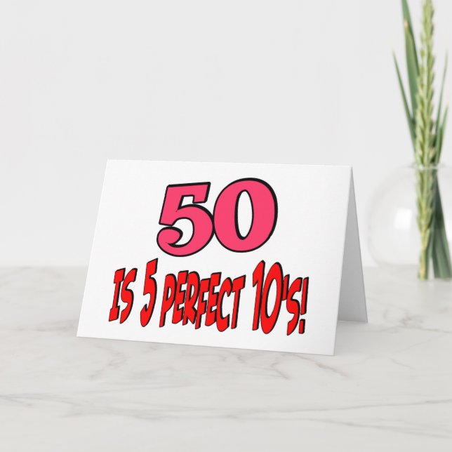 50 ist 5 perfekte 10s (ROSA) Karte (Vorderseite)