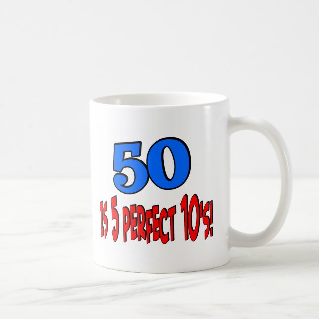50 ist 5 perfektes 10s (BLAU) Kaffeetasse (Rechts)