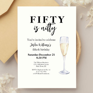 50 ist nifty Funny Elegant Simple 50. Geburtstag Einladung