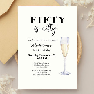 50 ist nifty Funny Elegant Simple 50. Geburtstag Einladung