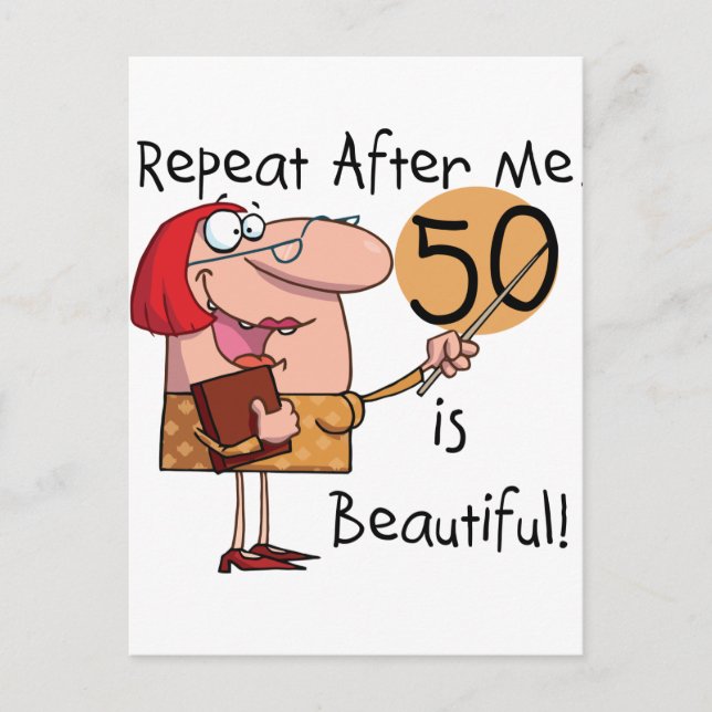 50 ist schöne Hemden und Geschenke Postkarte (Vorderseite)